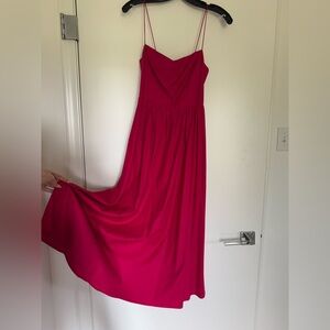 Reformation magenta cotton midi dress